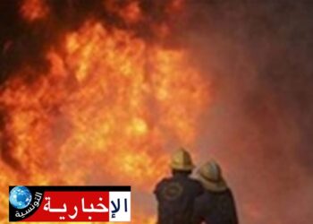 اخماد حريق لمحل لبيع البنزين بتطاوين..