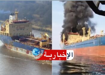 إصابة سفينة شحن بمقذوف قرب دبي..