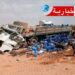 (بالصور)-انقلاب شاحنة ثقيلة محملة بالمياه المعدنية بهذه الطريق..